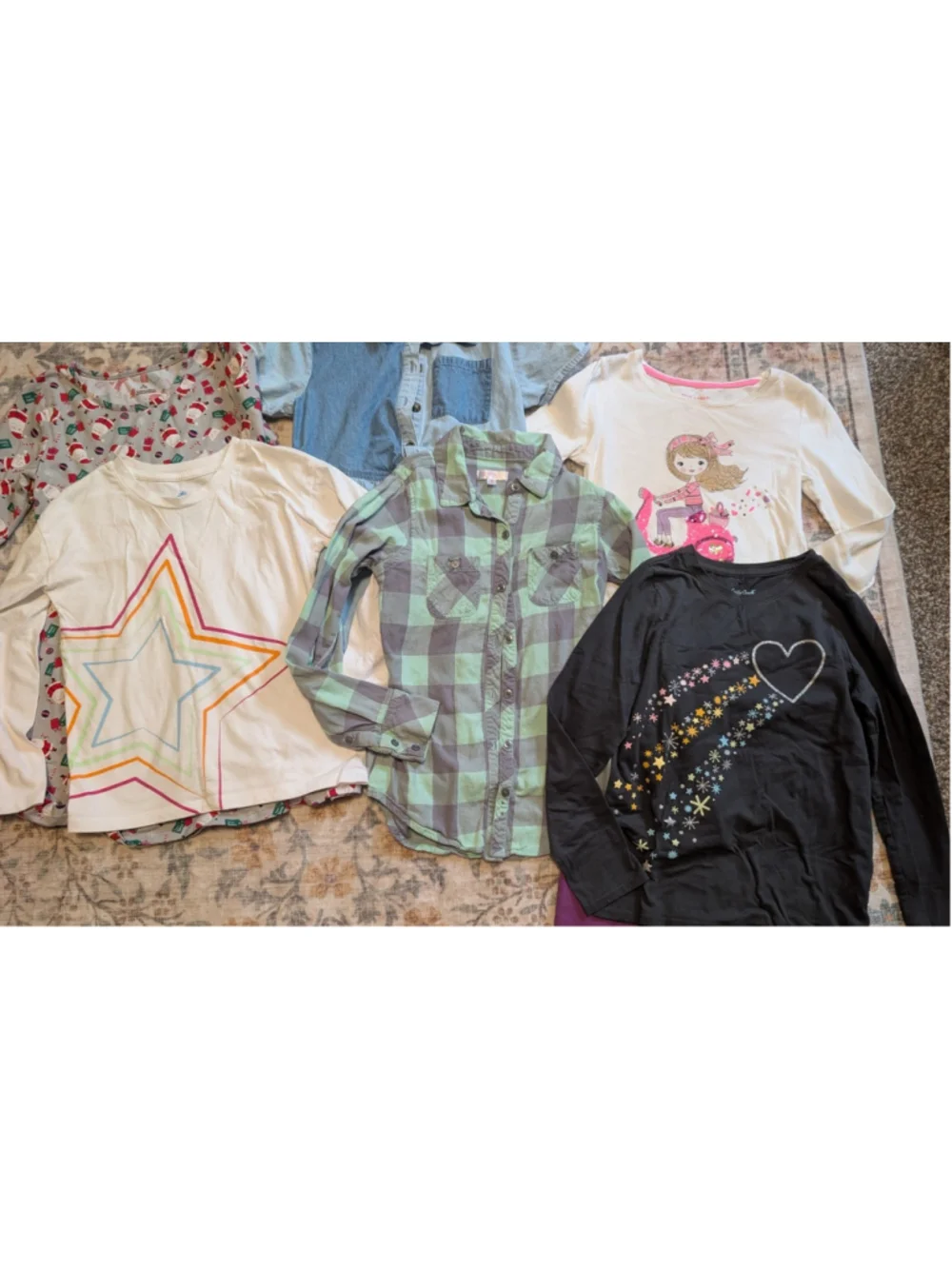 Girls Clothes Bundle Lot Sz 7/8 Back To School Shirts Denim Dress 11 pc